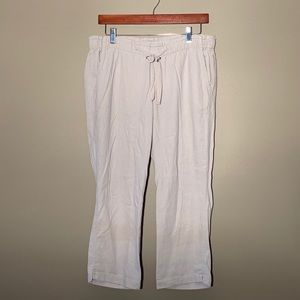 Old Navy Pants Capri Length Medium Linen/Rayon Blend Light Grey